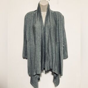 Pointelle cardigan gray